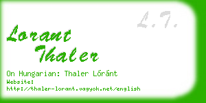 lorant thaler business card