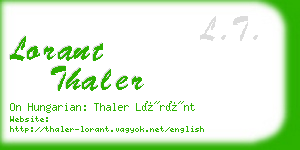 lorant thaler business card
